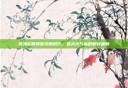 跨海轮渡调整汛期班次，恶劣天气临时暂停通航